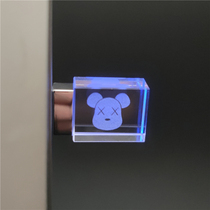 Creative U disk 64G violent bear glowing cartoon mobile phone computer dual-purpose girl gift custom crystal car USB disk