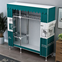 Simple Wardrobe Steel Pipe Cloth Wardrobe Plus Coarse Reinforcement Bedroom Assembly Home Closet Rental room hanging clothes containing shelf