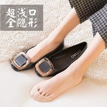 (2 4 pairs) invisible boat Socks womens summer socks shallow silicone non-slip Ice Silk thin half-Palm sling socks