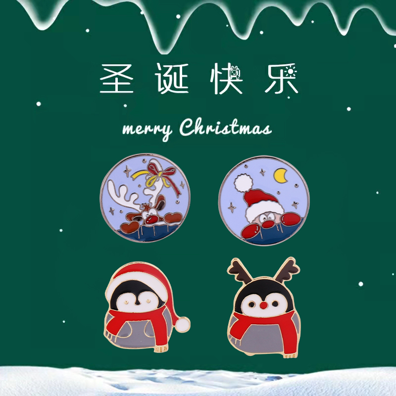 クリスマス新年ギフトペンギンブローチバッジ老人ピン日本のかわいい漫画ファッションパーソナライズされたカップルジュエリー