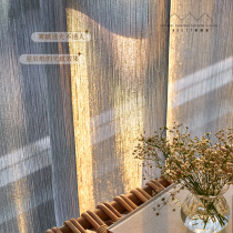 Black yarn flow gold curtain window light luxury balcony floating window in pearl light live transparent sand dream