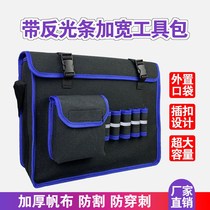 Black thick canvas wear-resistant kit satchel bag carpentry multifunctional plumber hardware storage bag for men