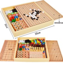 Flying Chess Childrens Checkers Gobang Wooden Multifunctional Game Chess Fighters Adult Students Educational Toys