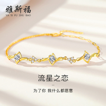 Yasford Gold 24K Bracelet 999 Pod Gold Meteor Bracelet Double for Girlfriend Birthday Valentines Day Gift