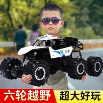 Remote control car off-road vehicle four-wheel drive climbing large electric alloy police car childrens toy boy 2021 New