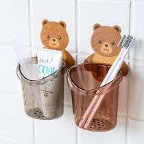 Douyin same bathroom shelf non-perforated cartoon bear toilet shelf wall-mounted storage box