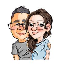 WeChat Douyin couple Q version fast hand-painted real character photos cartoon cartoon avatar business exaggerated design customization
