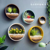 Anti-true green plant wall hanging flowerpot three-dimensional wall flower wall hanging wall decoration home fake plant potted container creativity
