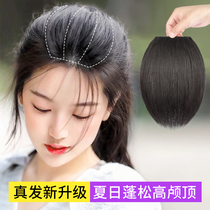 Wig sheet Real Hair Pad Hair Root Fluffy high cranial toppings Cushion Hair sheet Sheet Two Sides Overhead Supplements Hair
