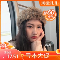 Fashion ear protection wool knitted hair hoop warm winter fur plush Hairband hair band female ancient niche wind hair band