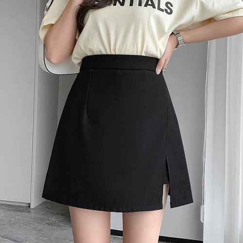Черная летняя юбка, небольшое дизайнерское защитное белье, мини-юбка, высокая талия, тренд сезона