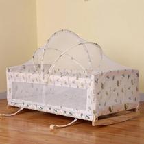 Solid wood paint baby cradle bed newborn cradle bed BB bed cradle bed with mosquito net