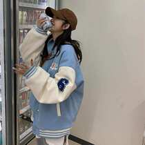 aviator sweater coat women tide ins autumn winter 2021 New embroidery baseball suit thick warm jacket