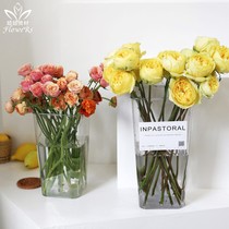 Crystal Raised Flower Bucket Wake-up Minimalist Tumble Pressure Resistant Flower Shop High Through Transparent Eurostyle Flowers Casks Decorated Flower Anti-Flower Casks