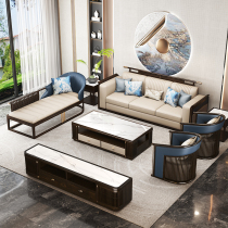 New Chinese style sofa combination living room villa size modern minimalist light luxury high-end solid wood custom furniture