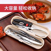 Crab Pincers Clip Eating Crab Tools With Containing Box Scissors Cuisine Crab With Lake Crab Three High-end Four Pieces Of Crab Meat Crab Shell