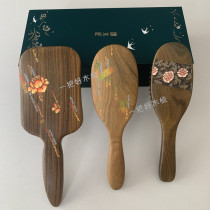 Tan carpenter gift box air cushion massage comb fragrance fragrant fragrant feather fragrant natural green sandalwood comb gift for lover