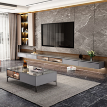 Willpower light extravagant suspended TV cabinet Tea Table Combined Living-room Net Red New Wall-mounted Rockboard Terrace Cabinet Suspended Hanging Cabinet