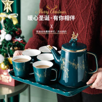 Nordic water gear suit ceramic luxury drinking cup household suit living room Christmas teapot teapot cup cup cup