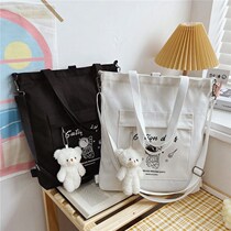 a junior high school student handbag carrying book bag boys girl canvas bag large capacity with zipper bag 2022 New