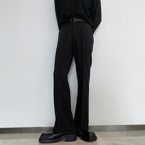 Fenglinggu Micro-flared trousers mens giant leg length drooping trousers Korean version slim casual pants mens suit pants