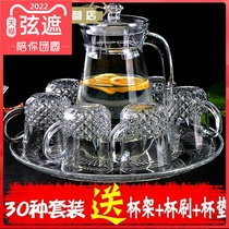 Light Lavish High Temperature Resistant Glass Cup Home Living Room Cup Kettle Hospitality Family Suit Tea Cup Creative Water Cup