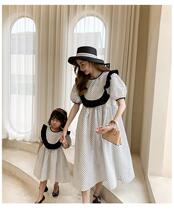 Grape parent-child dress French style Podot princess dress Summer new girls Korean version Masculinity Trendy Dress