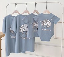 2022 new pro-child fashion summer family of three babies climbing to serve mother and daughter short sleeve T-shirt tide child summer tide