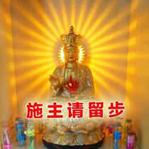 Charging Buddha statue backlight background spotlight Avalokitesvara statue Buddha hall Buddhist altar plug-in Buddha light lamp wireless power supply lamp long light