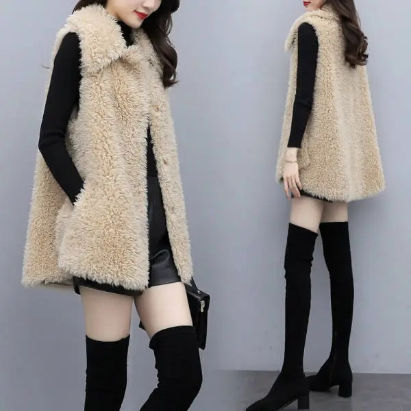 Warehouse clearance and leak detection counter, shopping mall, withdrawal of final order, women's clothing, lamb plush vest, autumn and winter vest, vest, coat trend
