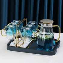 Diamond Pot Gradient Blue Clouds Stone Cold Water Jug High Temperature Cup Glass Water Cup Gradient Color Suit Home Living Room Water
