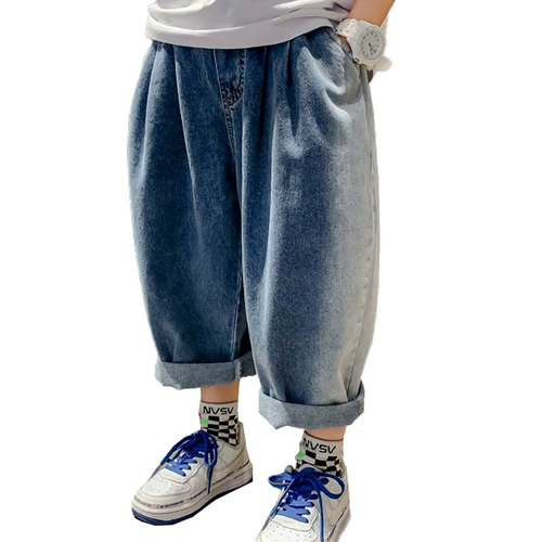 Джинсы мальчик твердый цвет детские джинсы повседневное стиль детского джинсы