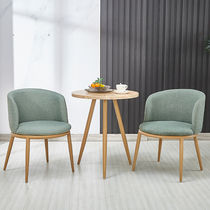 Nordic modern minimalist imitation solid wood Negotiations dining table and chairs Combined small family Balcony Creative Casual Milk Tea Shop Chair