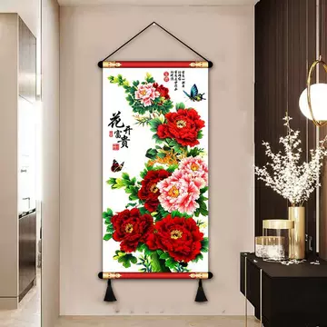 玄关竖版花开富贵图-玄关竖版花开富贵图促销价格、玄关竖版花开富贵图