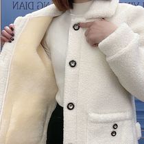 Lamb Wool Jacket Woman Spring Autumn Dress New Thickening Plus Suede Fur Integrated Mom Dress Medium Long Grain Suede Coat