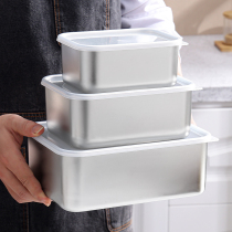 Stainless steel lunch box 304 food grade with lid fruit box salad box rectangular outdoor picnic lunch box lunch box