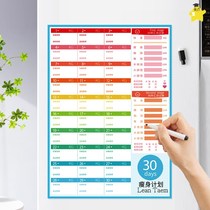 Weight Loss Self-Regulatory Artifact Planner Record This Calendar 100 Day Weight Loss Slimming Exercise Fitness Wall Sticker