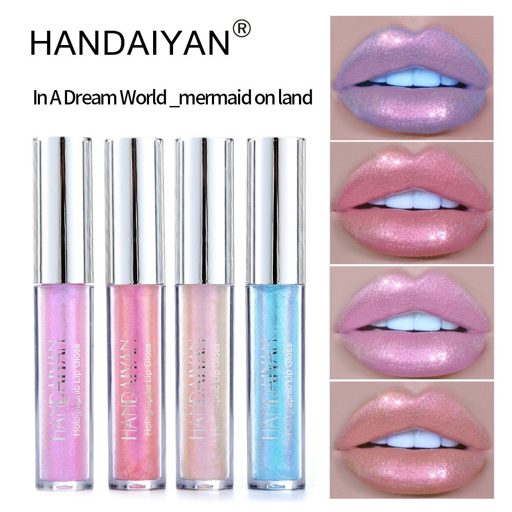 Glitter Liploss Moisturizing, Durable, Waterproof, Pearlescent Lip Color Mermaid Brilliant Color Polarized Lip Honey