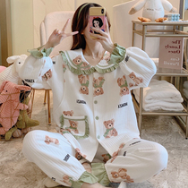 Jia Ying Spring and Autumn Moon Clothes Pure Cotton Postpartum Breastfeeding Air Cotton March December Winter Pregnant Women Pajamas Home 11
