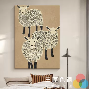 羊　油彩画 Johan_Wenzel_Peter_-