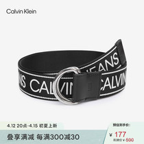 CK Jeans mens classic fashion metal double D ring LOGO printed woven belt HC0603H4400