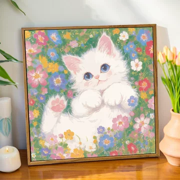 油彩画 猫 梵高猫咪数字油画高级感装饰画DIY手工填色画无框手工油彩画