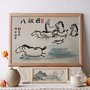徐悲鸿八骏图搞笑挂画-徐悲鸿八骏图搞笑挂画促销价格、徐悲鸿八骏图