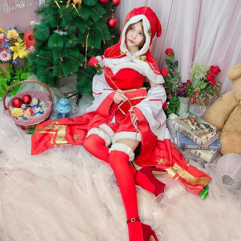 圣诞恋歌貂蝉cos露儿全套装现货开抢，含服化道一站式配齐_cos服装_淘宝服装网