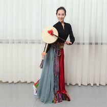 Ethnic dance supplies props adult Tibetan dance drum hot bar drum cowhide drum painted Yangko drum fan drum