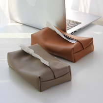 Meal tissue storage bag leather home simple car truck creative tissue towel set restaurant tissue box ins