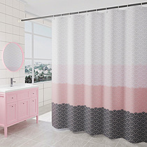 Shower curtain partition face polyester home shower curtain new WIFI pattern thickened waterproof polyester cloth shower cloth without punching