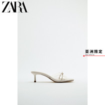 ZARA Asia qualified women shoes transparent temperament Andromeda Crystal flat-bottomed sandals 3826910002
