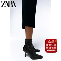 ZARA autumn and winter new womens shoes black high heel stretch fashion boots 11156810040