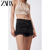 ZARA NEW TRF WOMENS SHORTS MID RISE FRAYED 00774002800